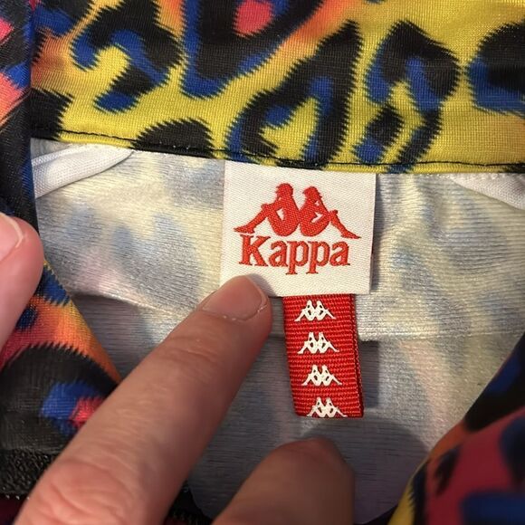 LIKE NEW KAPPA 222 BANDA WANNISTON LEOPARD PRINT SLIM TRACK JACKET SIZE SMALL - Picture 6 of 8
